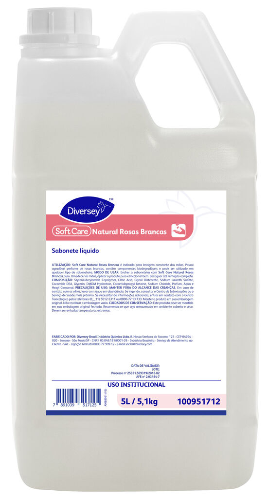 SOFT CARE NATURAL ROSAS BRANCAS 4x5L - SABONETE LÍQUIDO